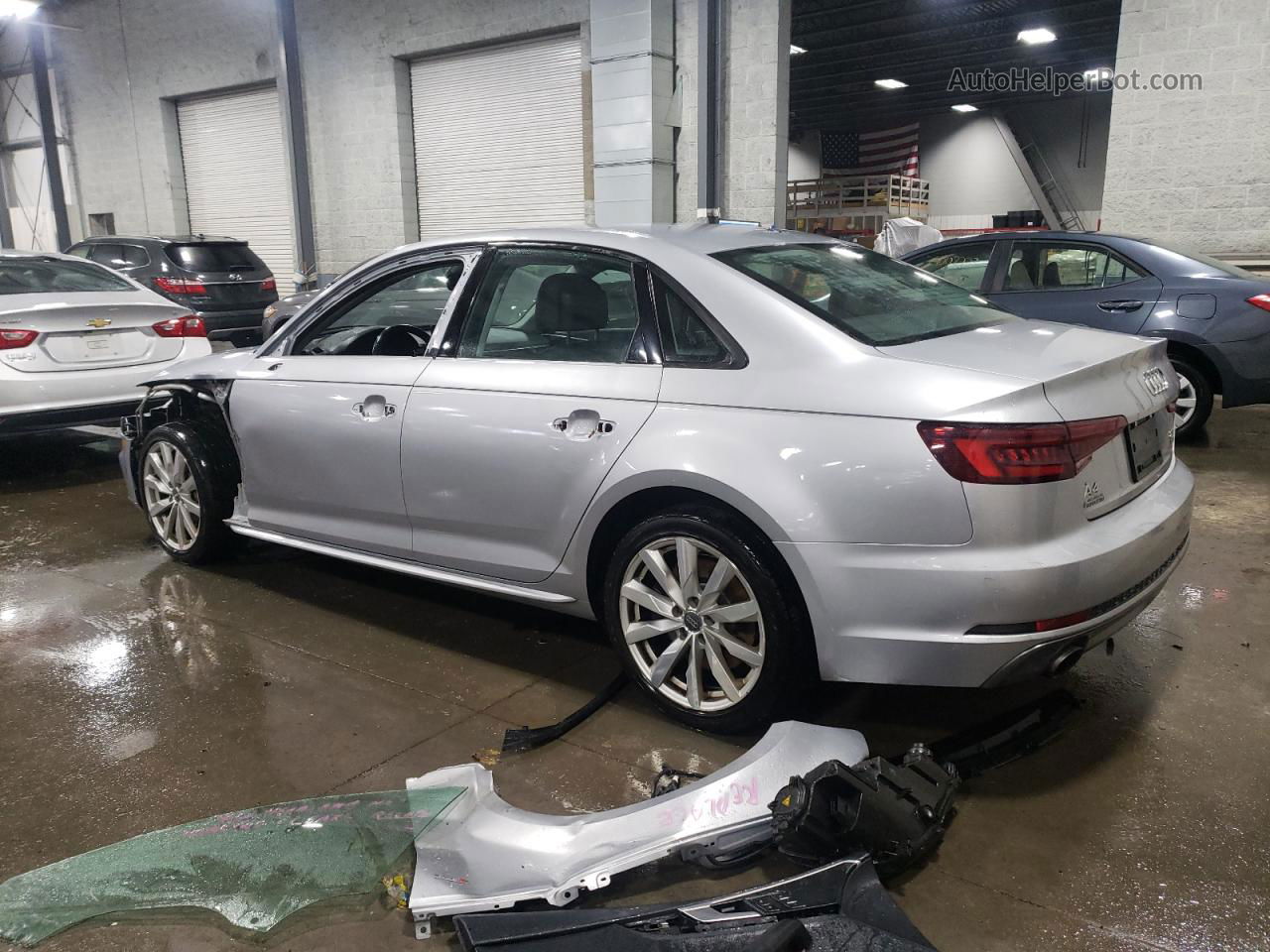 2018 Audi A4 Premium Silver vin: WAUDNAF45JA040666