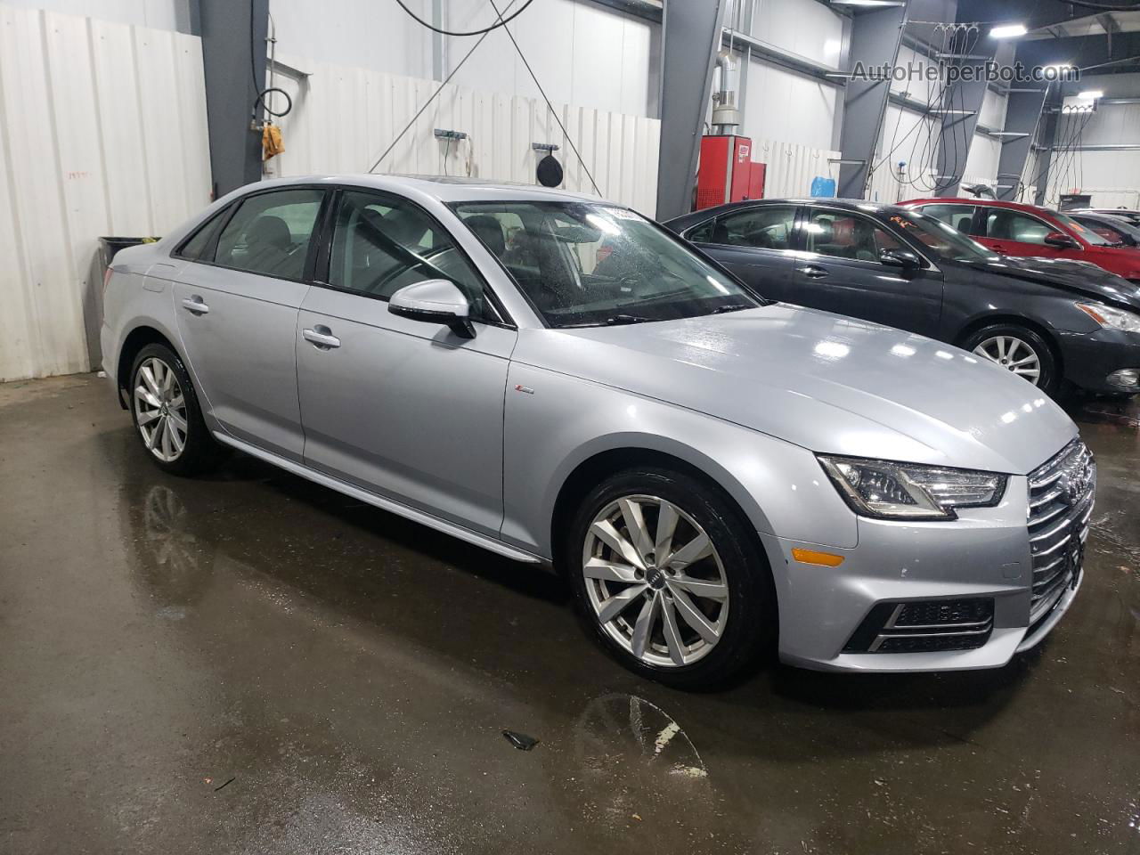 2018 Audi A4 Premium Silver vin: WAUDNAF45JA040666