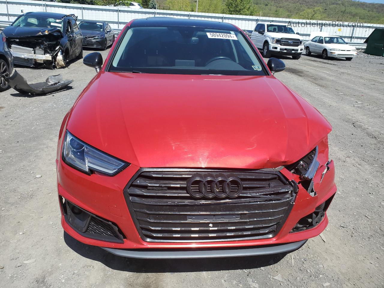 2019 Audi A4 Premium Red vin: WAUDNAF45KN021190