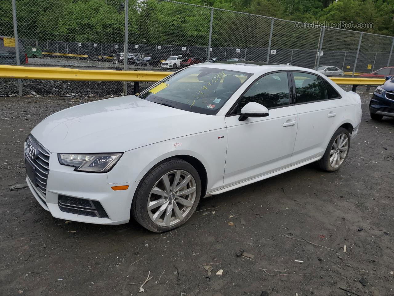 2018 Audi A4 Premium White vin: WAUDNAF46JA072199