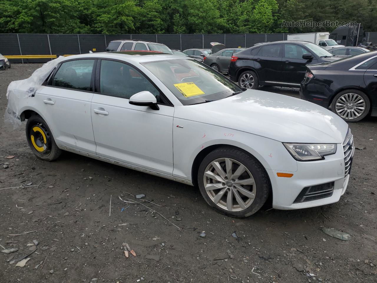 2018 Audi A4 Premium White vin: WAUDNAF46JA072199