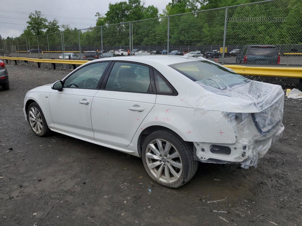 2018 Audi A4 Premium White vin: WAUDNAF46JA072199