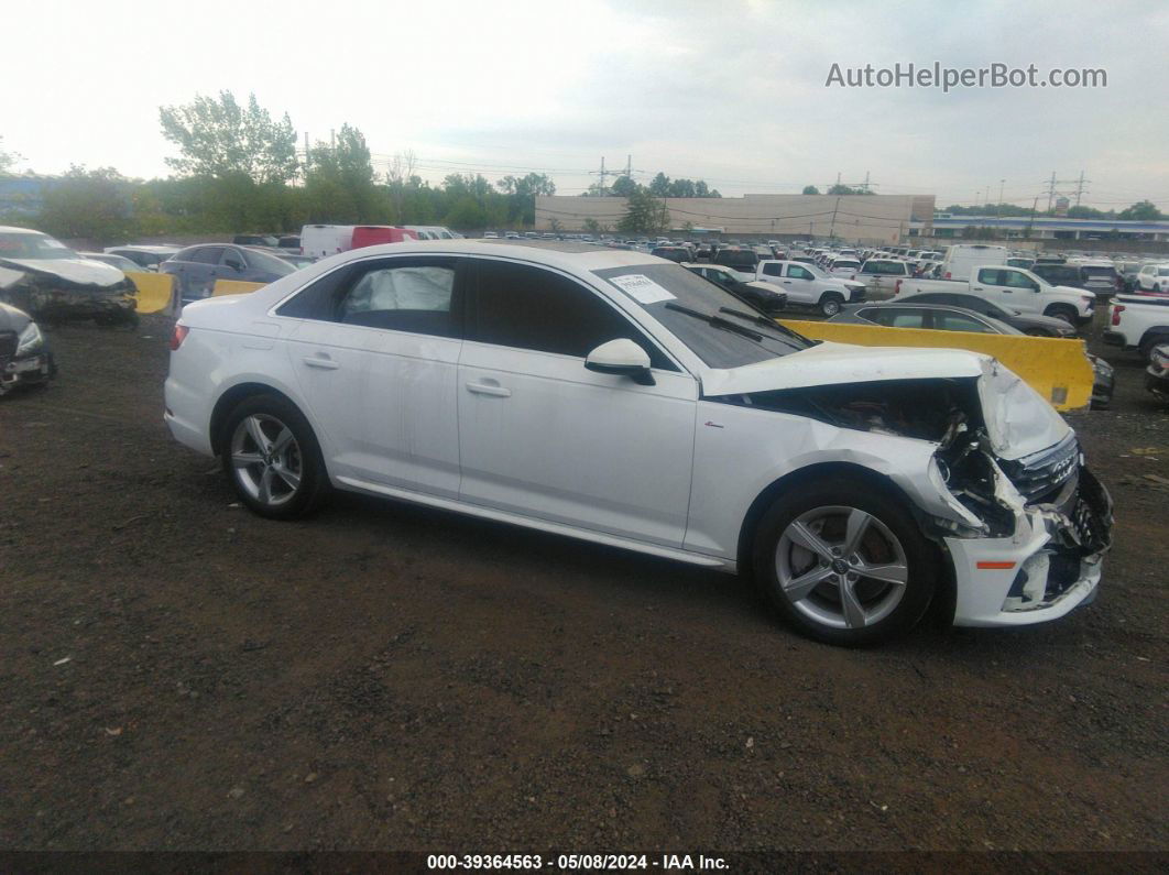 2019 Audi A4 45 Premium White vin: WAUDNAF46KN020095