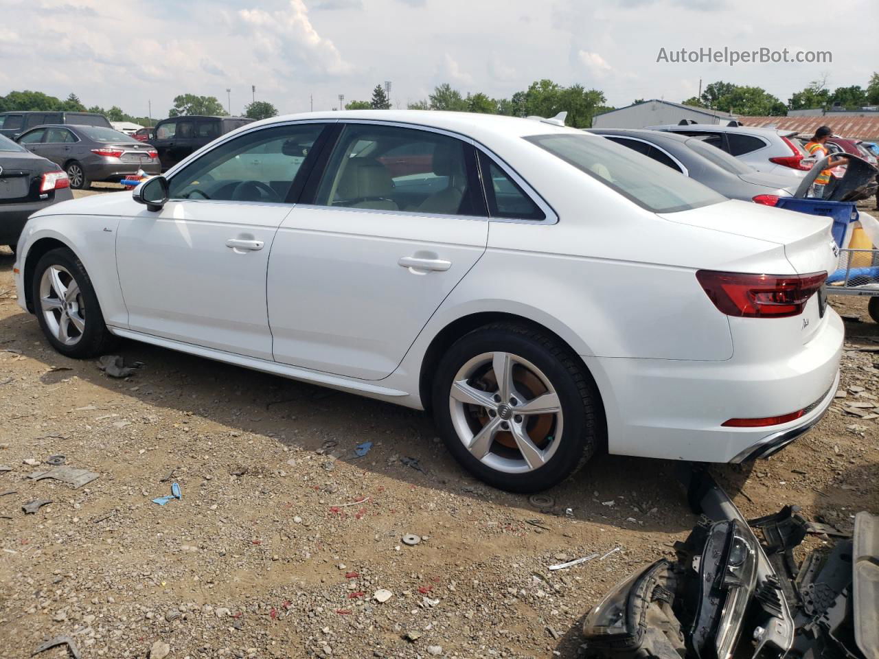 2019 Audi A4 Premium White vin: WAUDNAF48KA016542