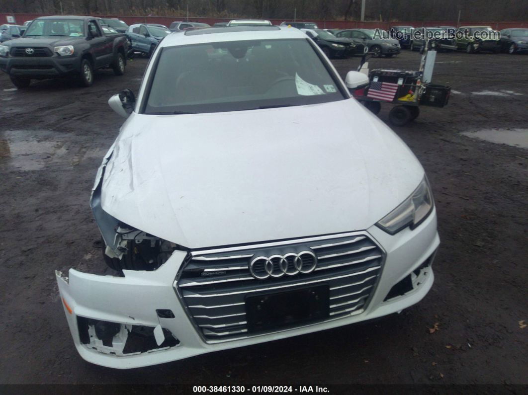 2019 Audi A4 45 Premium White vin: WAUDNAF48KA036385