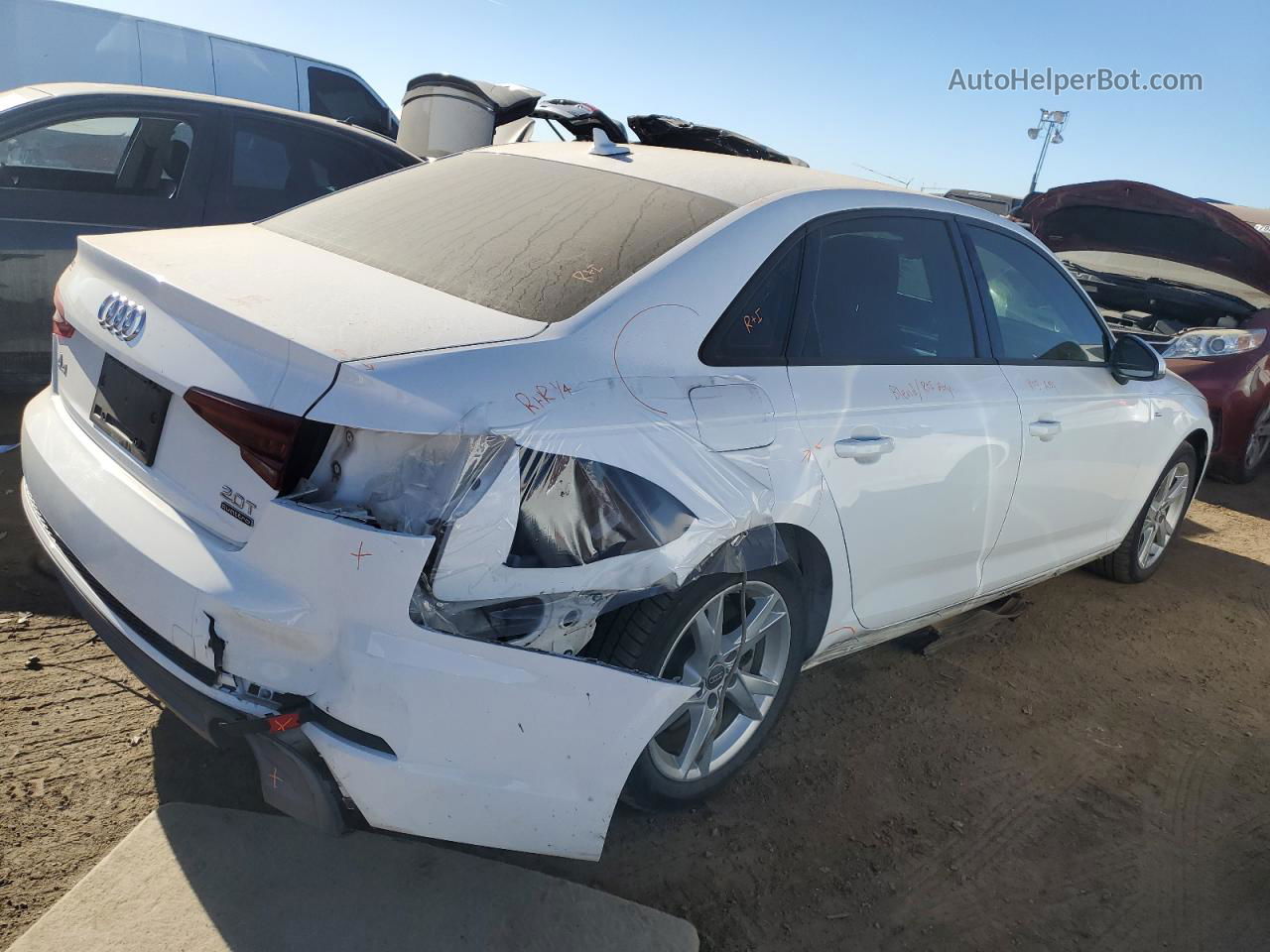 2018 Audi A4 Premium White vin: WAUDNAF49JA218725