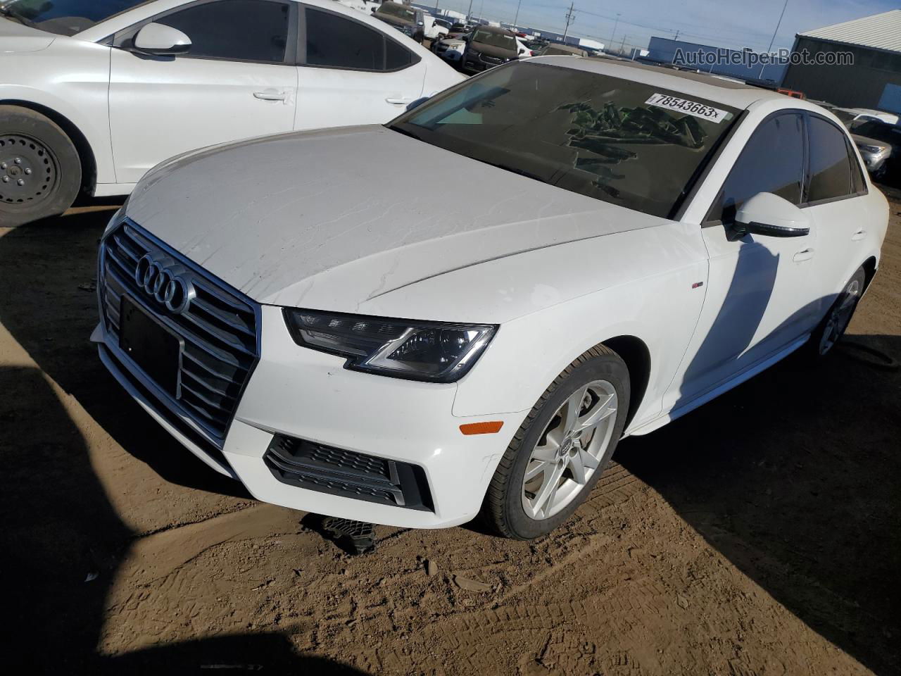 2018 Audi A4 Premium White vin: WAUDNAF49JA218725