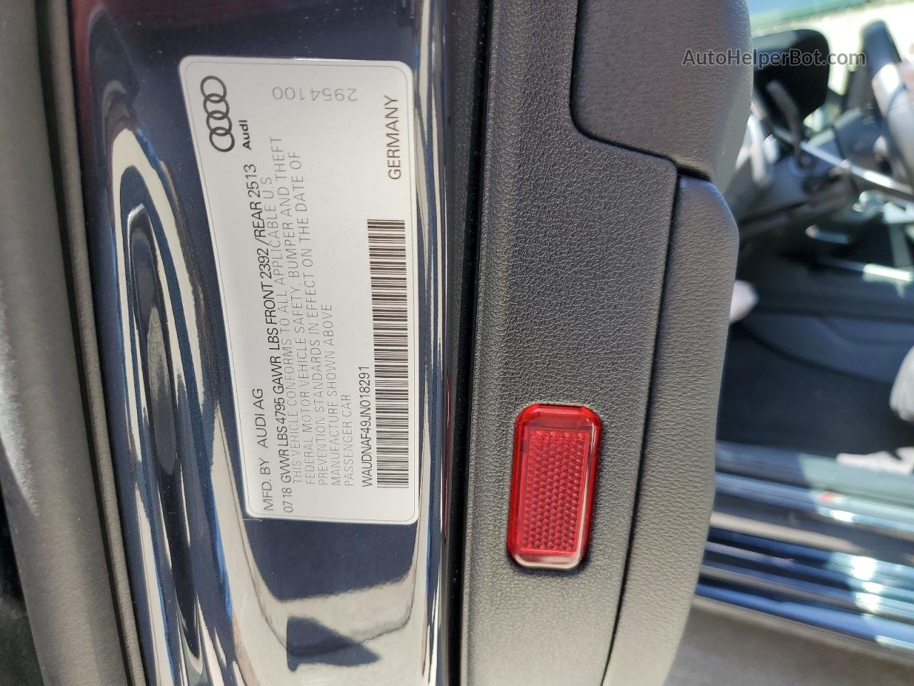2018 Audi A4 Premium Black vin: WAUDNAF49JN018291
