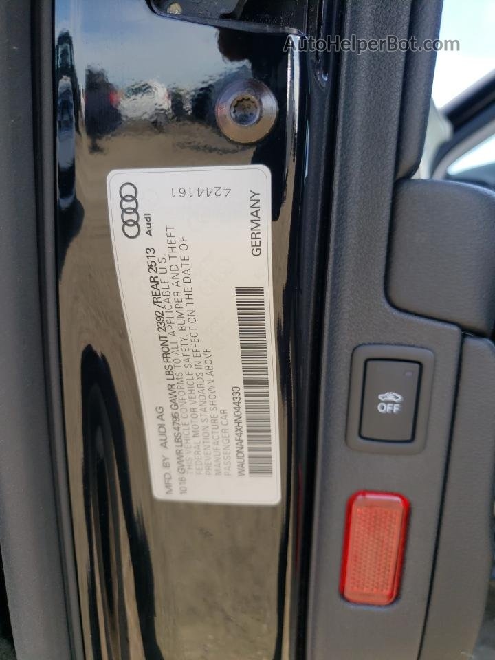2017 Audi A4 Premium Black vin: WAUDNAF4XHN044330