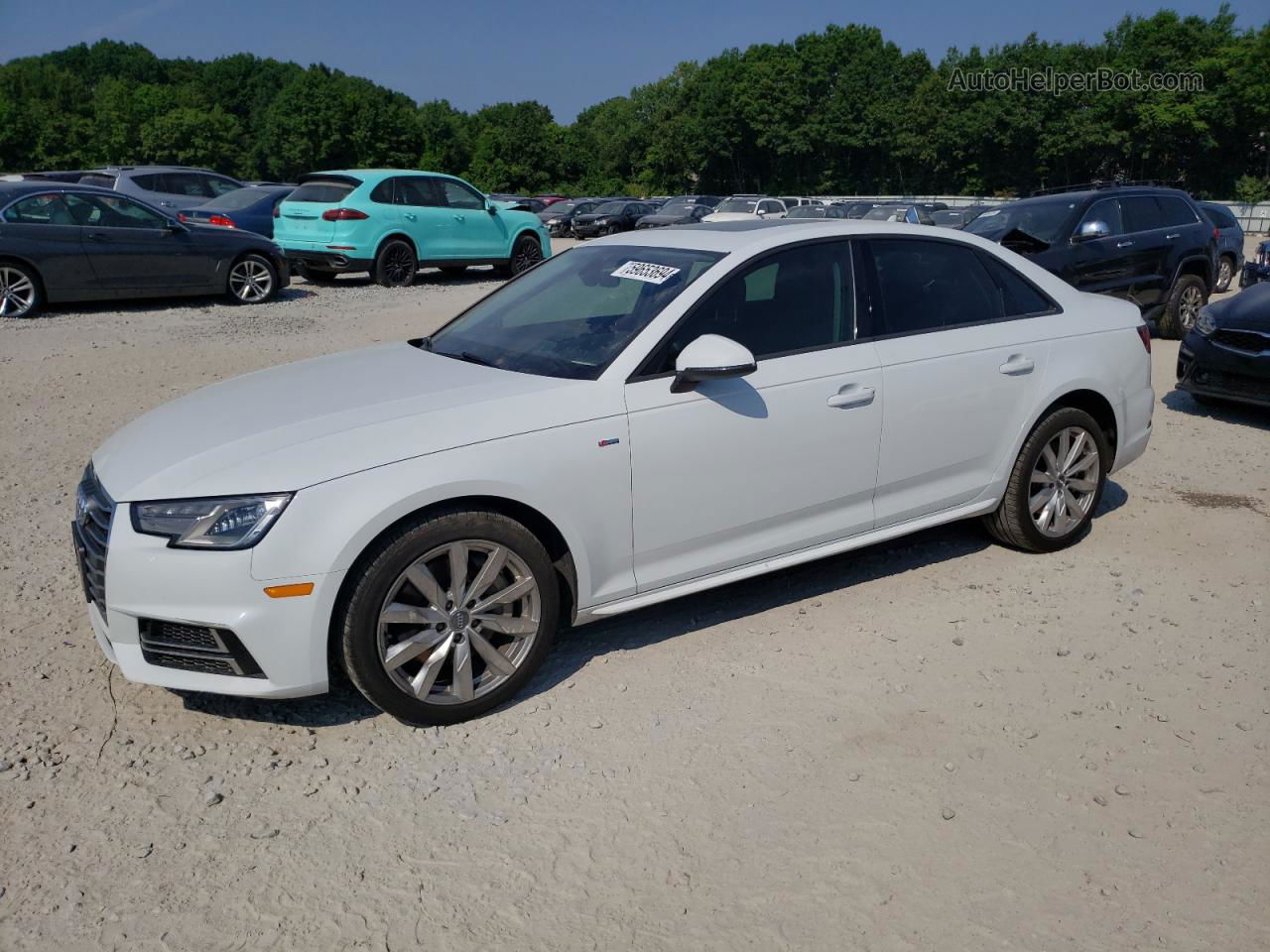 2018 Audi A4 Premium White vin: WAUDNAF4XJA170958