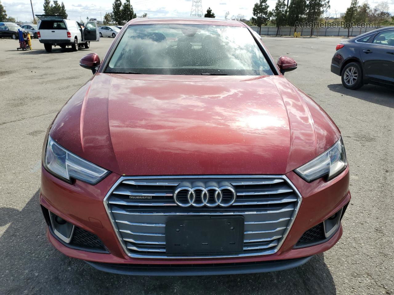 2019 Audi A4 Premium Red vin: WAUDNAF4XKA041863