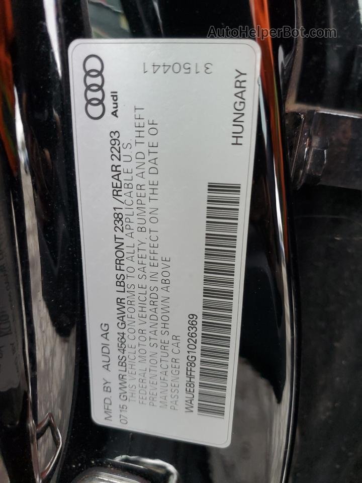 2016 Audi A3 Premium Plus Black vin: WAUE8HFF8G1026369