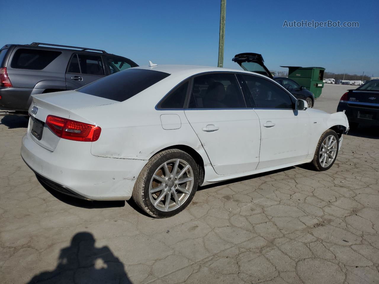 2014 Audi A4 Premium Plus White vin: WAUEFAFL1EN030675