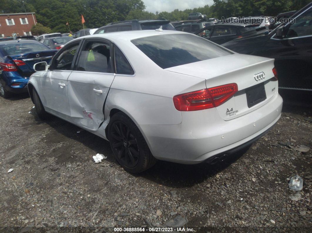 2013 Audi A4 Premium Plus White vin: WAUEFAFL3DN008692