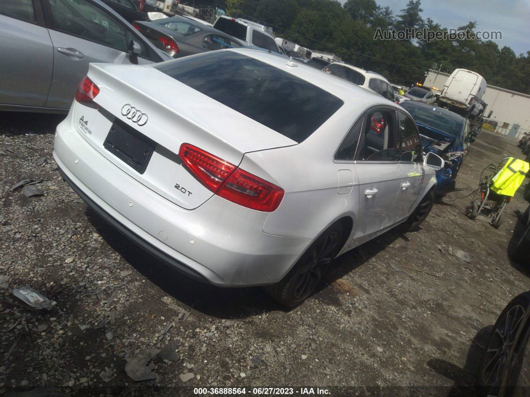 2013 Audi A4 Premium Plus White vin: WAUEFAFL3DN008692