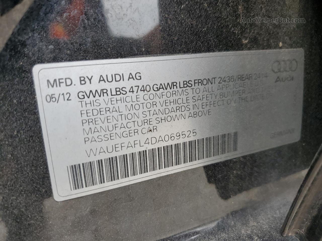 2013 Audi A4 Premium Plus Black vin: WAUEFAFL4DA069525