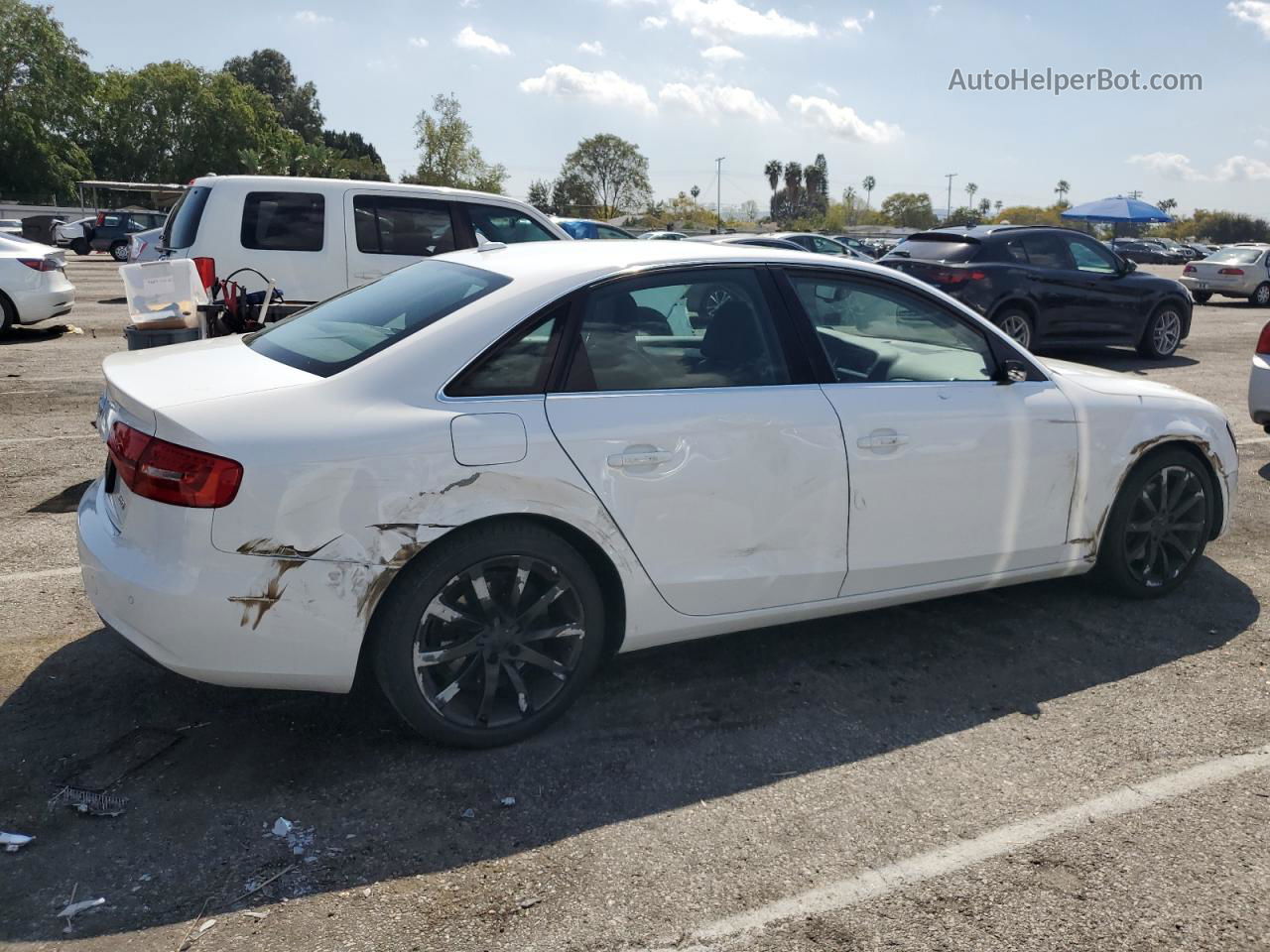 2013 Audi A4 Premium Plus White vin: WAUEFAFL4DN026683