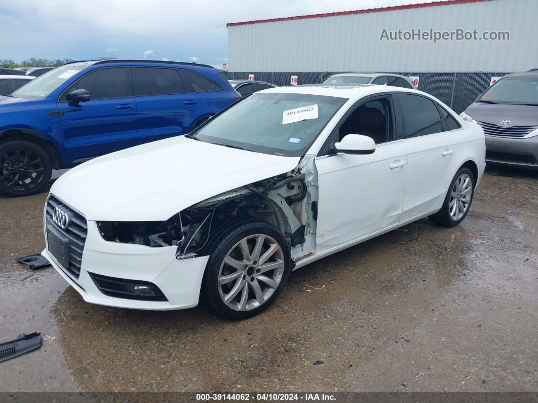 2013 Audi A4 2.0t Premium White vin: WAUEFAFL5DA115850