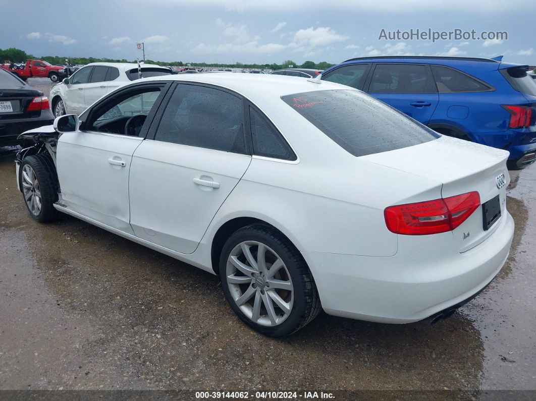 2013 Audi A4 2.0t Premium White vin: WAUEFAFL5DA115850