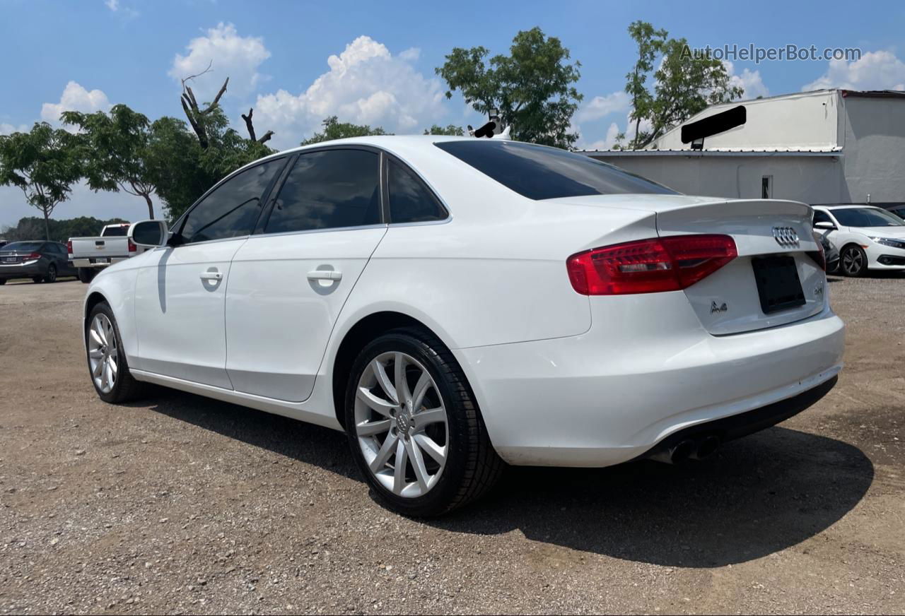 2013 Audi A4 Premium Plus White vin: WAUEFAFL5DA115850