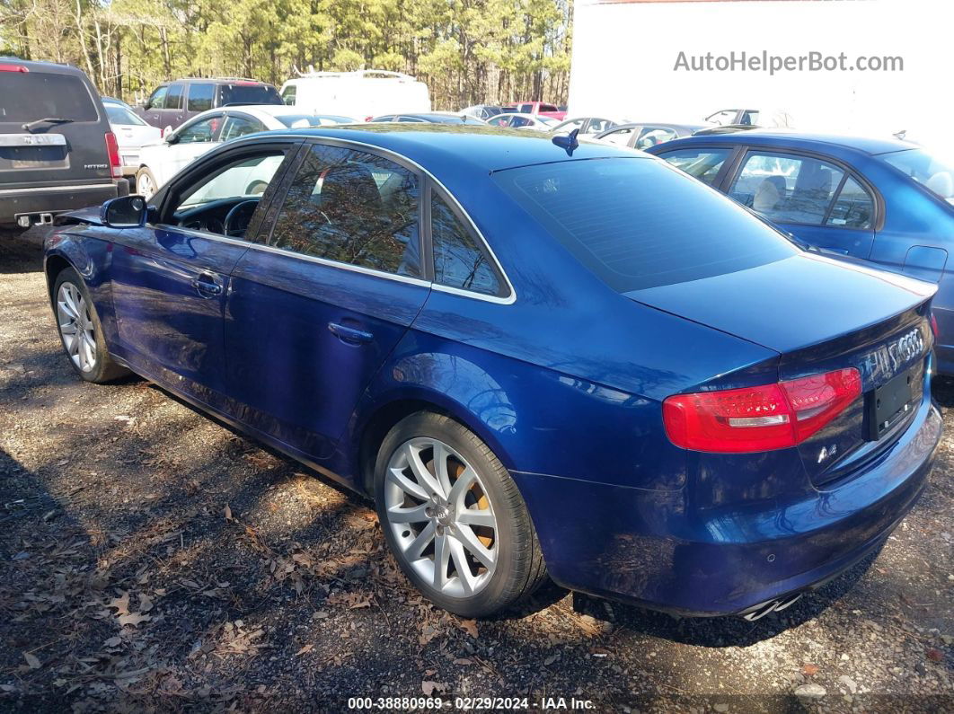 2013 Audi A4 2.0t Premium Синий vin: WAUEFAFL5DN013277