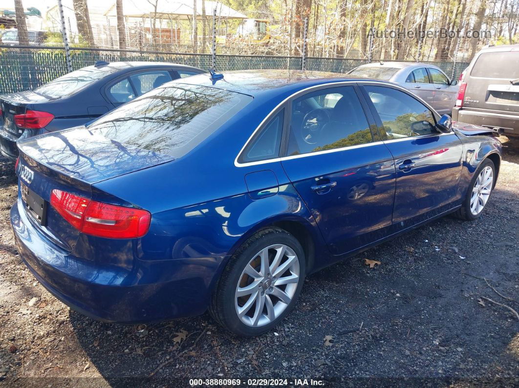 2013 Audi A4 2.0t Premium Синий vin: WAUEFAFL5DN013277