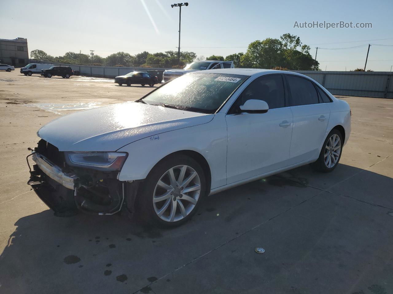 2013 Audi A4 Premium Plus White vin: WAUEFAFL5DN024599