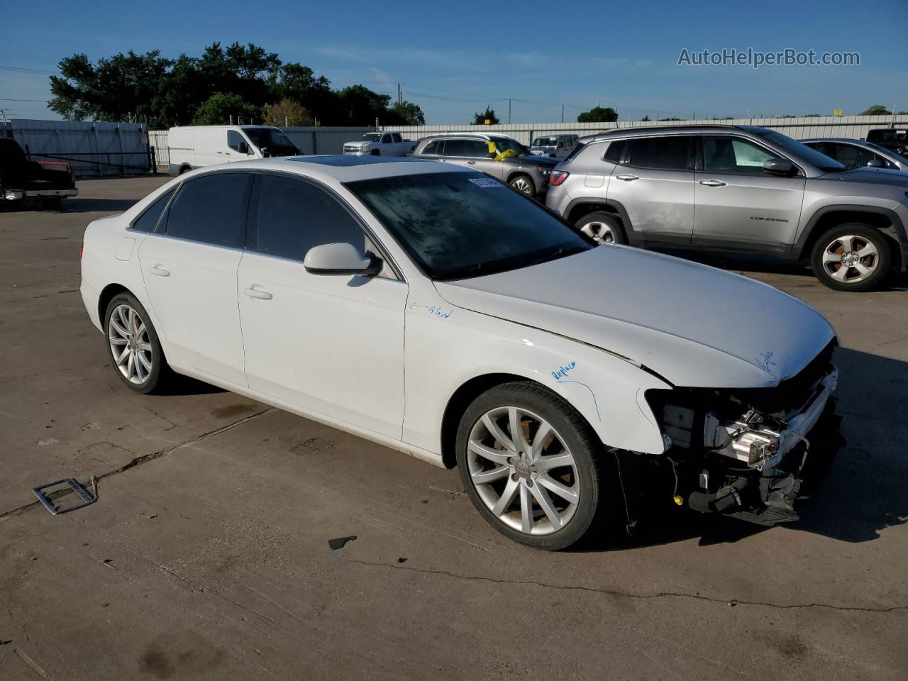 2013 Audi A4 Premium Plus White vin: WAUEFAFL5DN024599