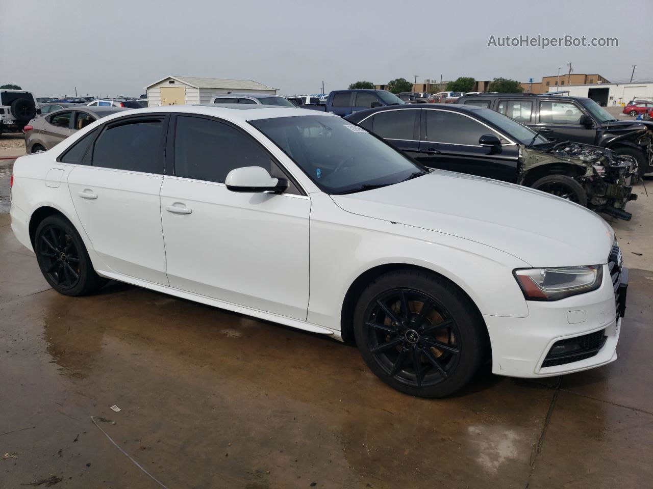 2014 Audi A4 Premium Plus White vin: WAUEFAFL9EN007483