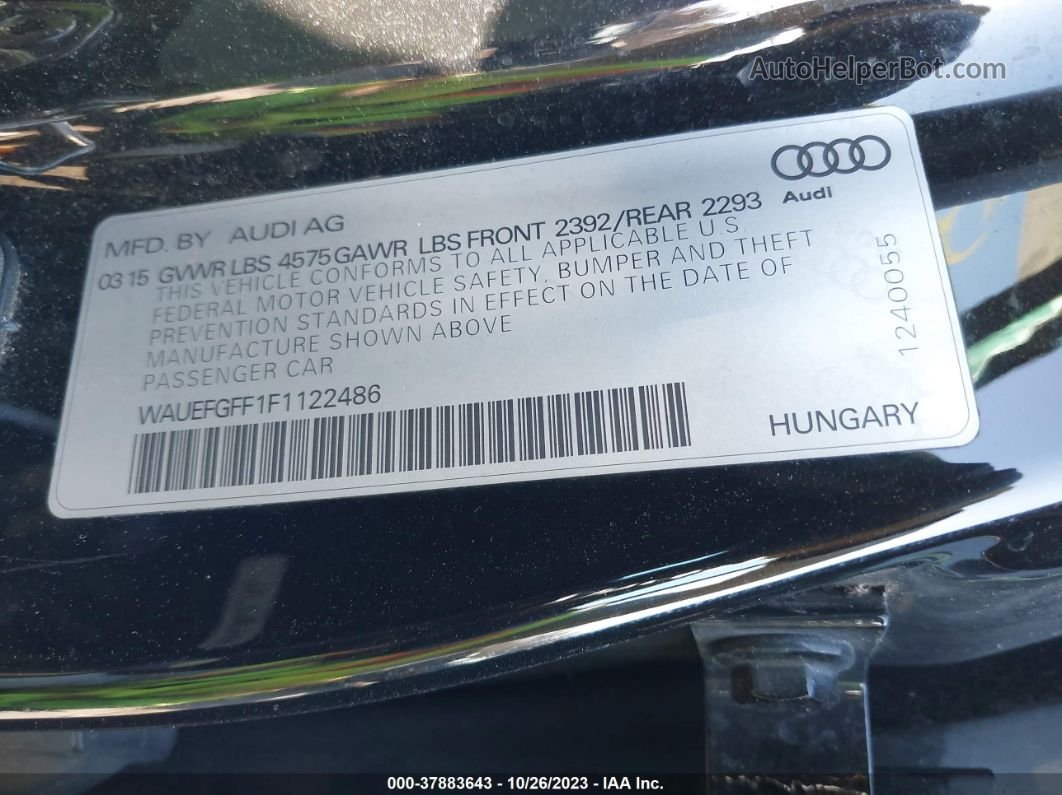 2015 Audi A3 2.0t Premium Черный vin: WAUEFGFF1F1122486