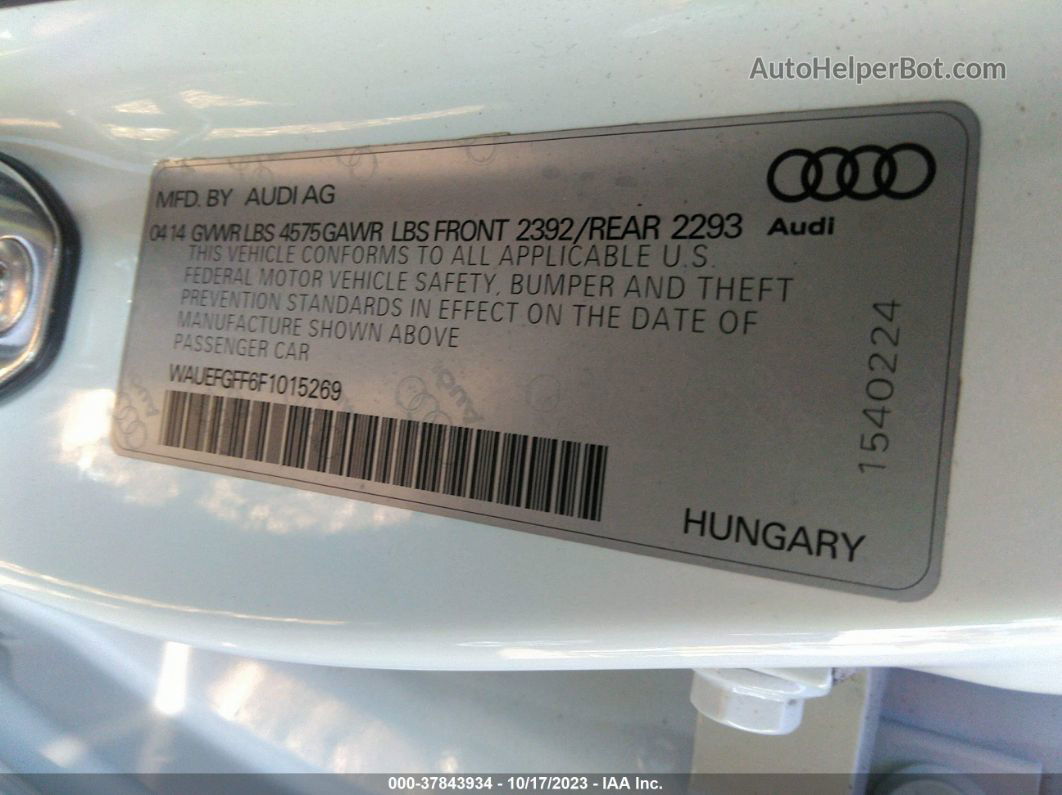 2015 Audi A3 2.0t Premium Plus White vin: WAUEFGFF6F1015269