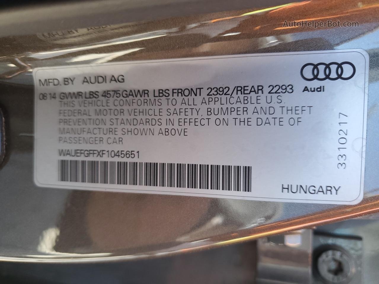 2015 Audi A3 Premium Plus Серый vin: WAUEFGFFXF1045651