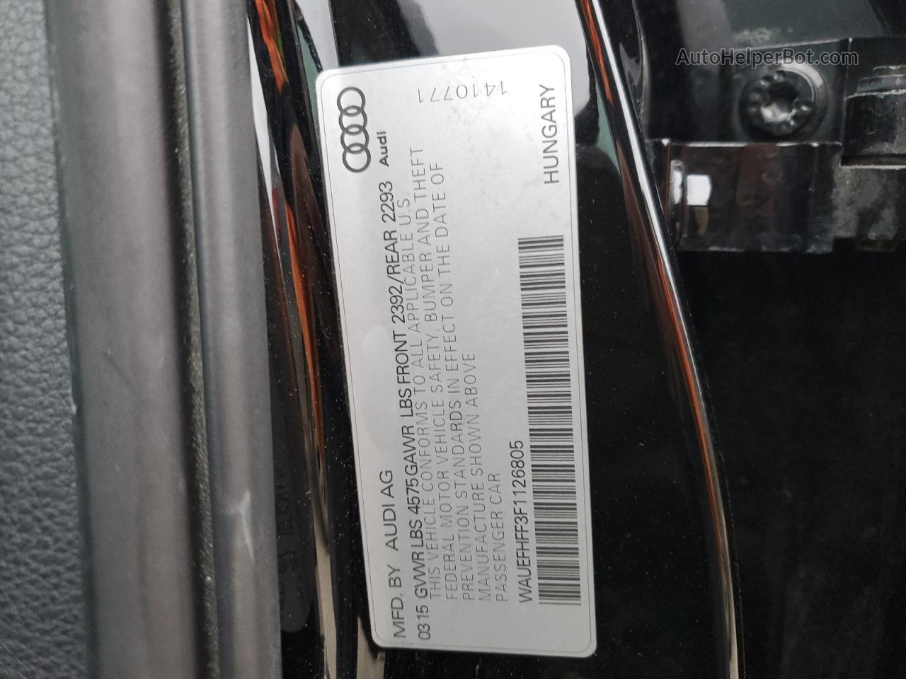 2015 Audi A3 Premium Plus Black vin: WAUEFHFF3F1126805