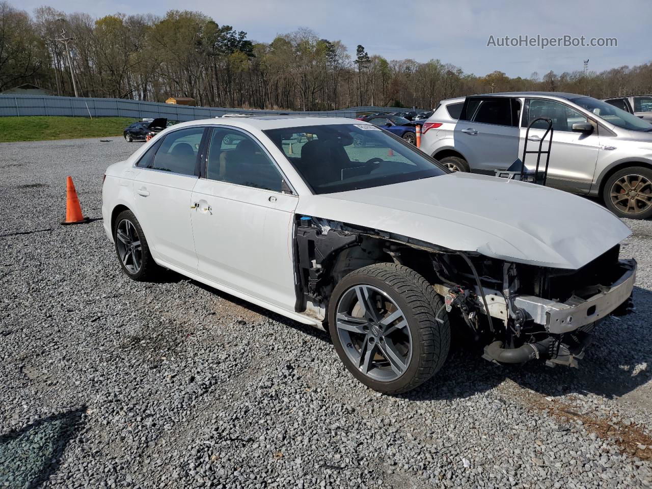 2017 Audi A4 Premium Plus White vin: WAUENAF40HN025824