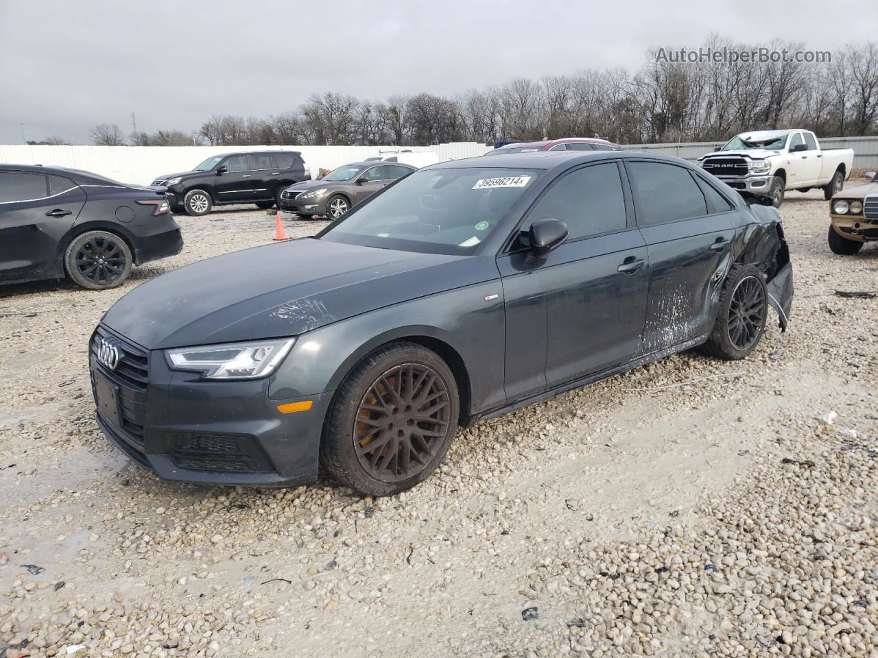 2018 Audi A4 Premium Plus Gray vin: WAUENAF40JA057945