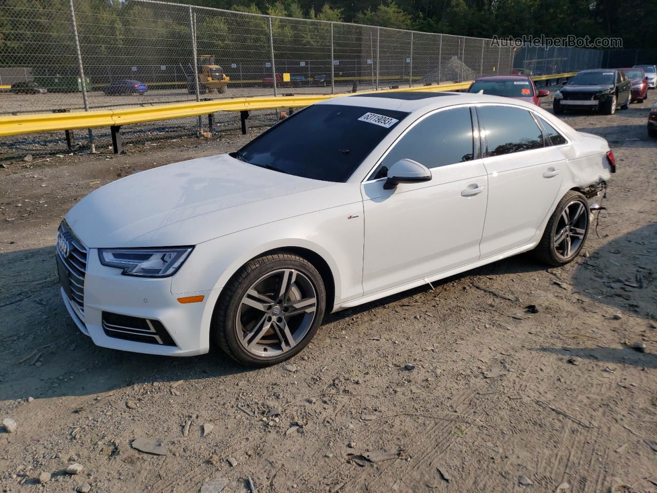 2018 Audi A4 Premium Plus White vin: WAUENAF40JN014540