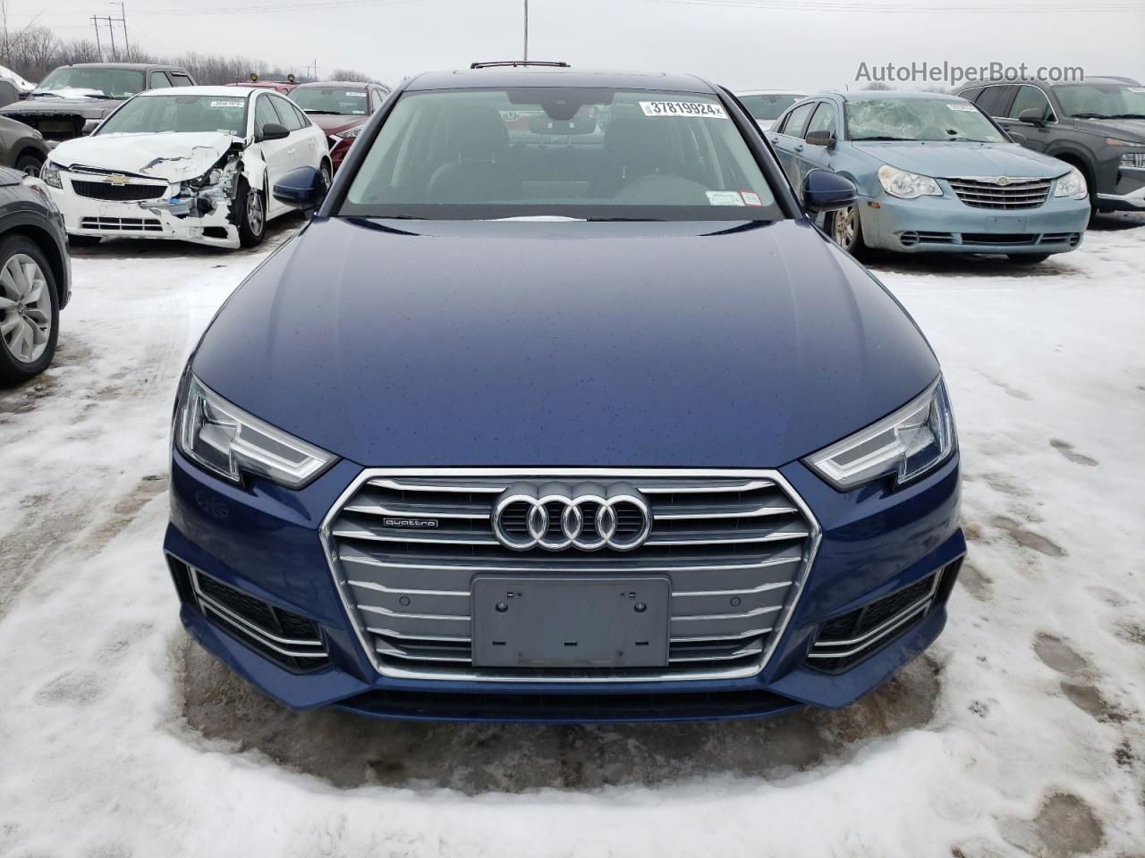 2018 Audi A4 Premium Plus Синий vin: WAUENAF40JN017955