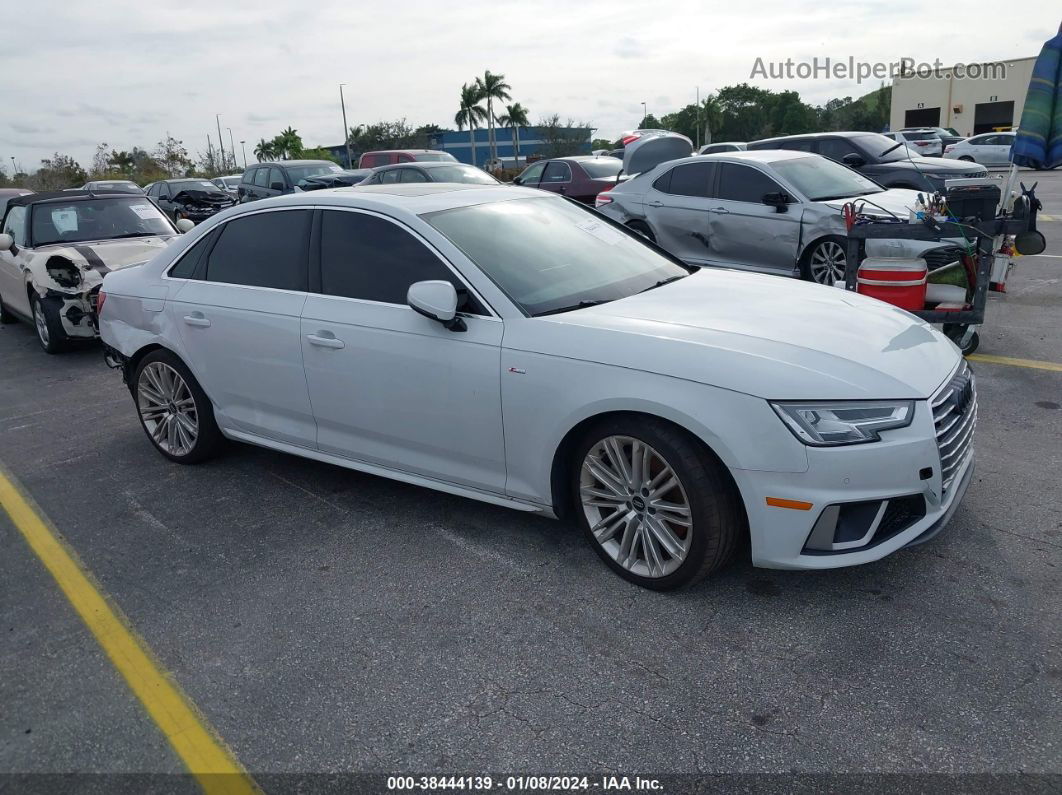 2019 Audi A4 45 Premium White vin: WAUENAF40KA007578