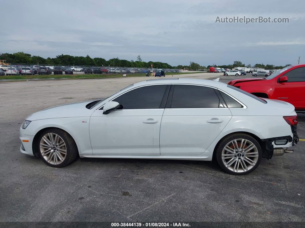 2019 Audi A4 45 Premium White vin: WAUENAF40KA007578