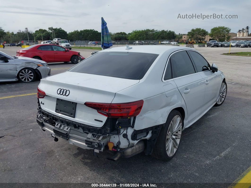 2019 Audi A4 45 Premium White vin: WAUENAF40KA007578