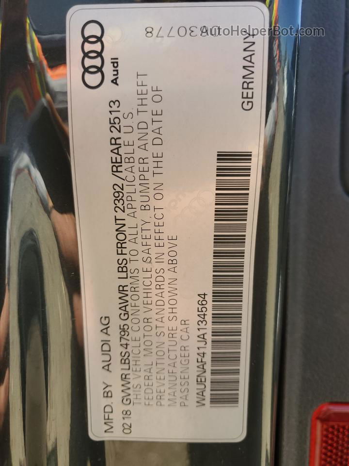 2018 Audi A4 Premium Plus Угольный vin: WAUENAF41JA134564
