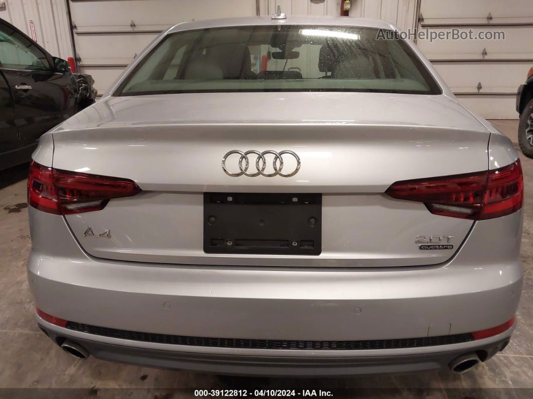 2018 Audi A4 2.0t Premium/2.0t Tech Premium Silver vin: WAUENAF41JN006883