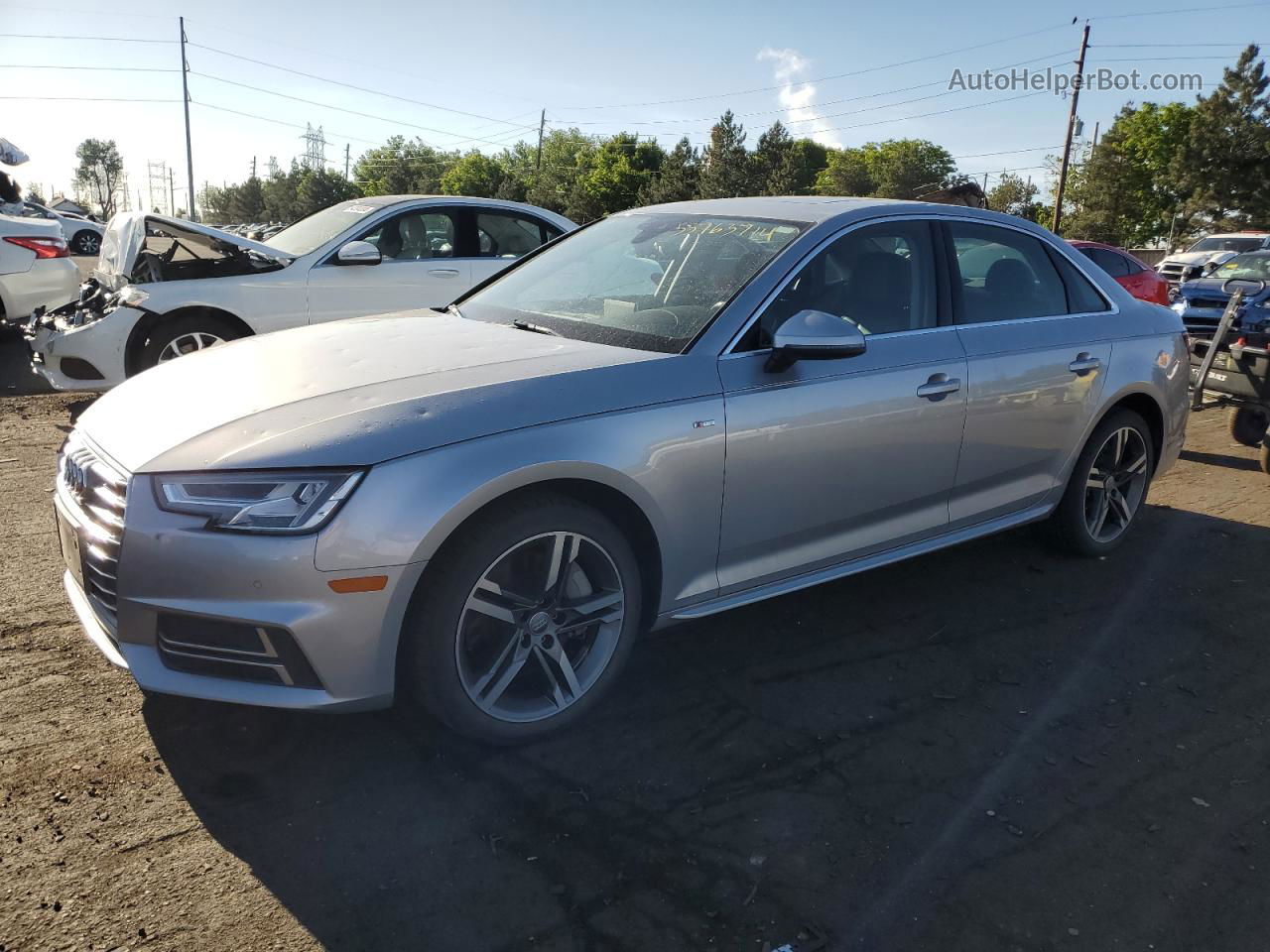 2018 Audi A4 Premium Plus Silver vin: WAUENAF41JN012411