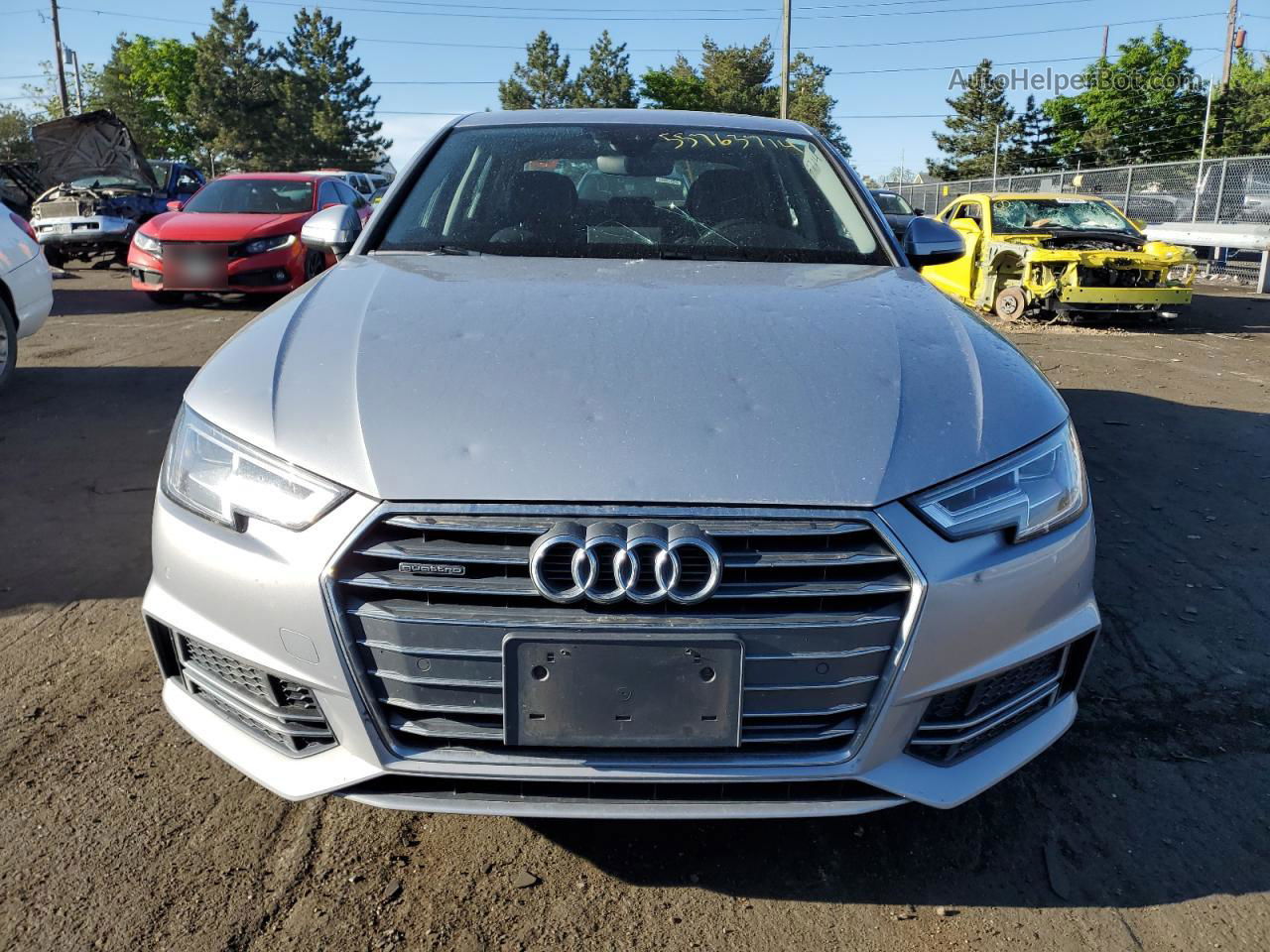 2018 Audi A4 Premium Plus Silver vin: WAUENAF41JN012411