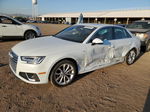 2019 Audi A4 Premium Plus White vin: WAUENAF41KA038998