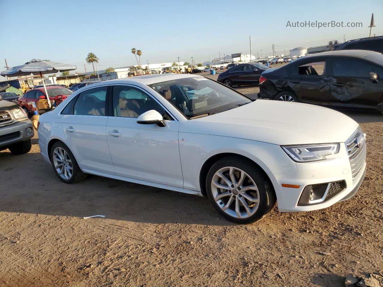 2019 Audi A4 Premium Plus White vin: WAUENAF41KA038998