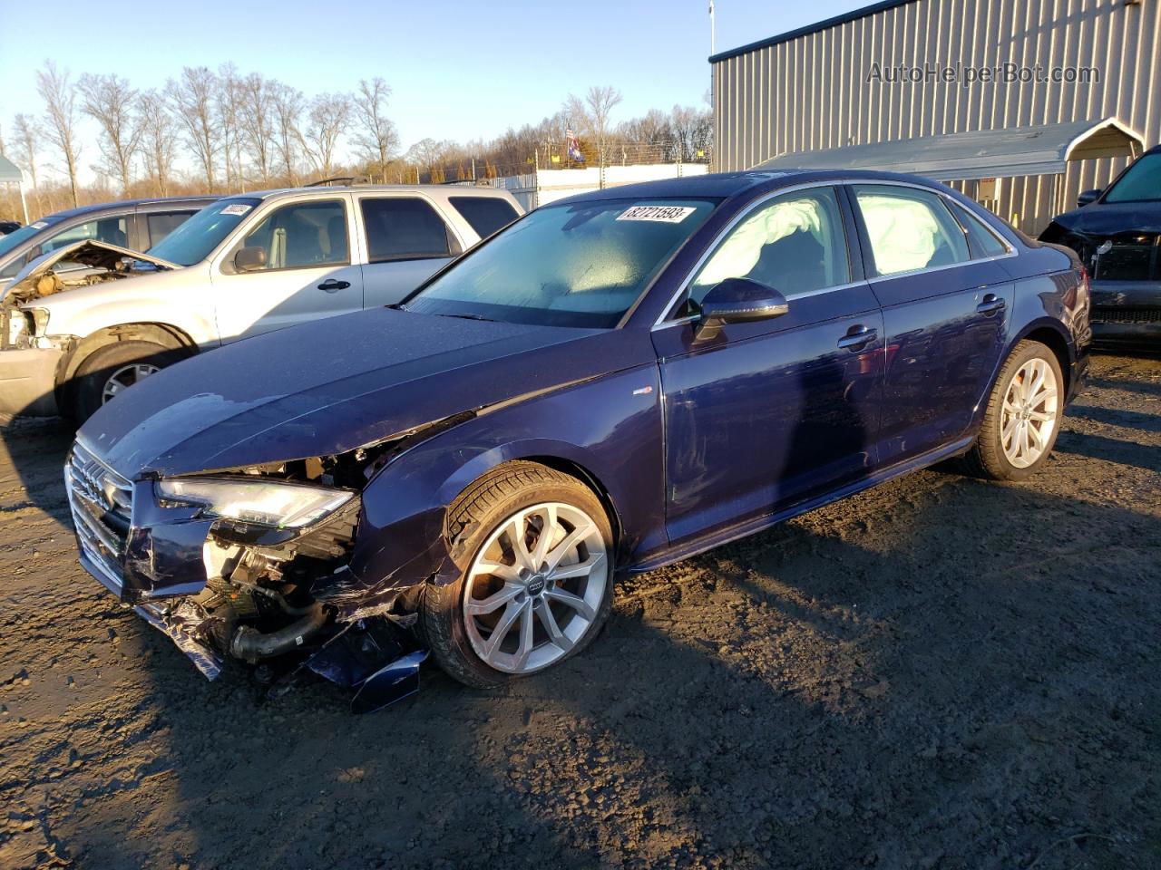 2019 Audi A4 Premium Plus Blue vin: WAUENAF41KA098649