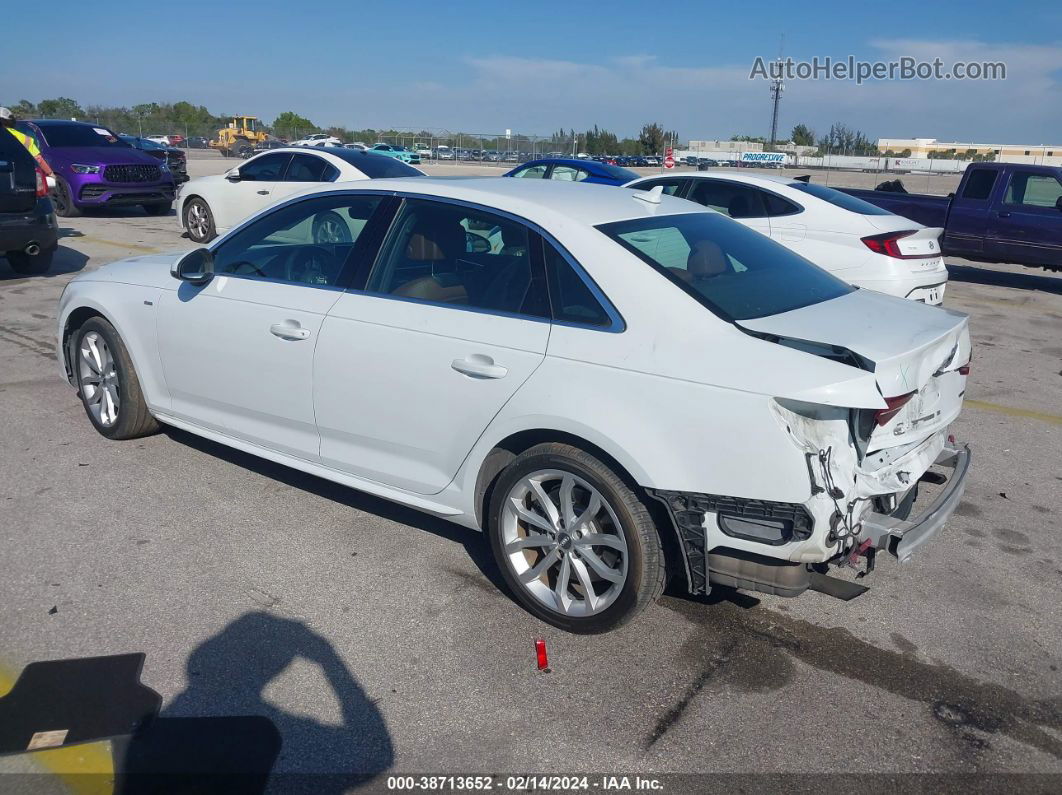 2019 Audi A4 45 Premium White vin: WAUENAF41KN002768