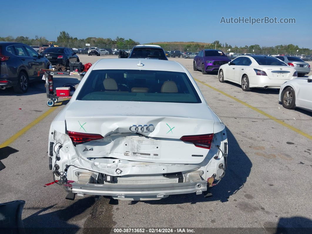 2019 Audi A4 45 Premium White vin: WAUENAF41KN002768