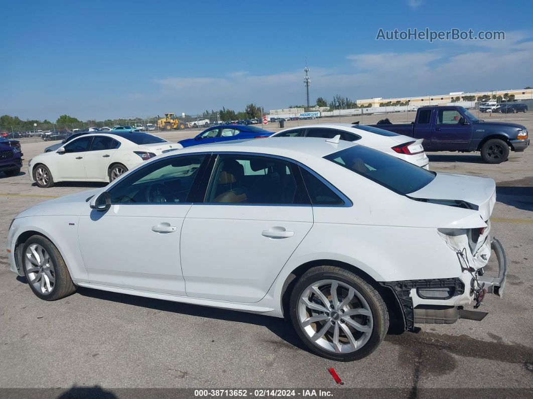 2019 Audi A4 45 Premium White vin: WAUENAF41KN002768